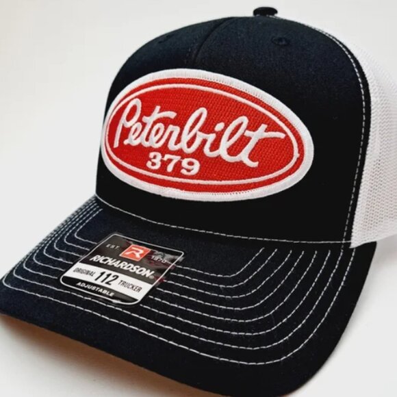 Peterbilt Richardson 112 Trucker Embroidered Patch Hat Cap Mesh Snapback - Picture 3 of 4